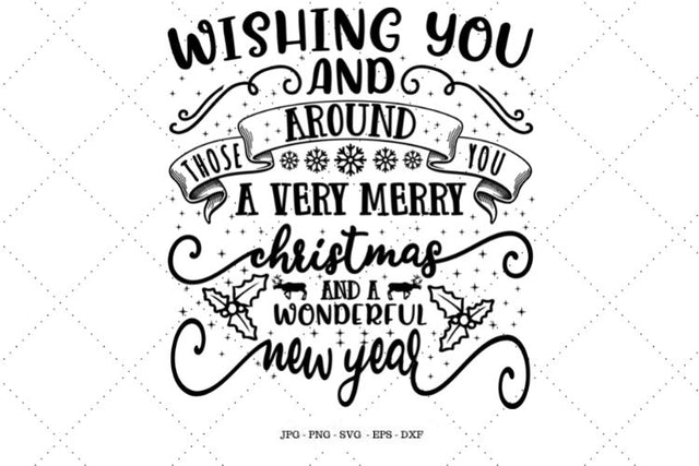 Very Merry Christmas Svg, Christmas Wishes, We Wish You, Holiday Wishes, Christmas Digital Download, Christmas Sign Svg SVG SVG Digital Designer 
