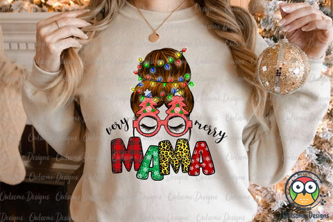 Very Merry Mama Christmas Sublimation Sublimation Owlsome.Designs 