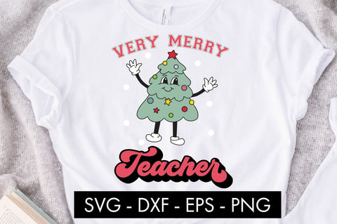 Very Merry Teacher SVG Cut File PNG SVG Freeling Design House 