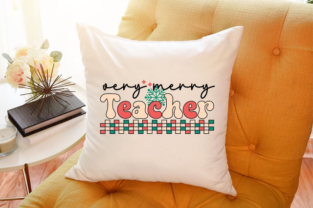 Very Merry Teacher SVG, Retro Christmas SVG SVGista 