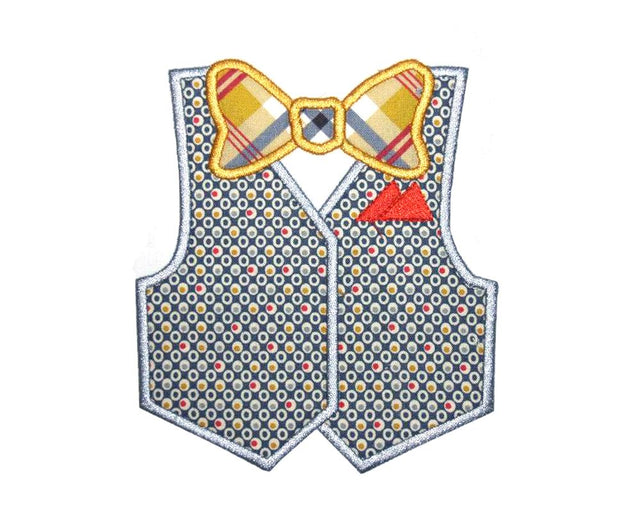 Vest and Bow Tie with or without Pocket Square Applique Embroidery Embroidery/Applique DESIGNS Designed by Geeks 