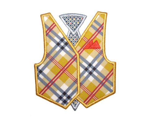 Vest and Tie with or without Pocket Square Applique Embroidery Embroidery/Applique Designed by Geeks 