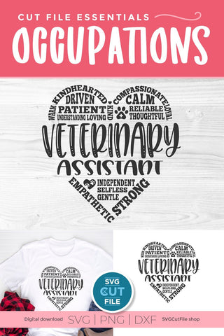 Vet assistant svg, veterinary assistant svg, veterinary assistant svg, svg dxf png, paw prints, small animal vet tech, dog or cat svg file SVG SVG Cut File 