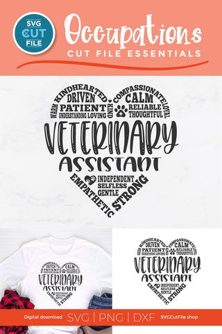 Vet assistant svg, veterinary assistant svg, veterinary assistant svg, svg dxf png, paw prints, small animal vet tech, dog or cat svg file SVG SVG Cut File 