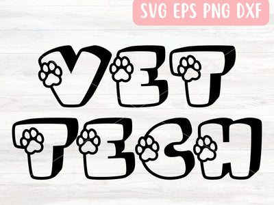 Vet Tech SVG File for Cricut or Silhouette, Veterinary Technician SVG Vector, Digital Download Commercial Use SVG Apple Grove Designs 