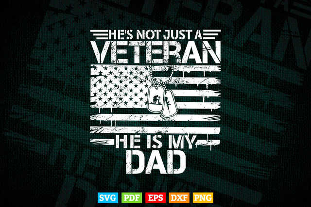 Veteran He Is My DAD American flag Veterans Day Gift 4th Of July Svg Png Files SVG DesignDestine 