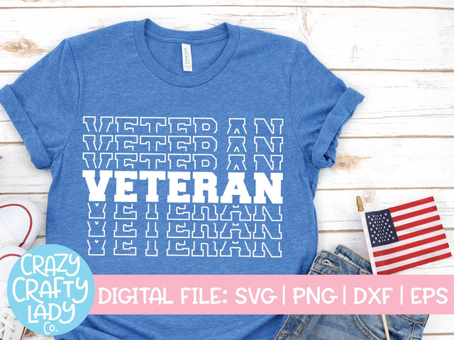 Veteran | July 4th SVG Cut File SVG Crazy Crafty Lady Co. 