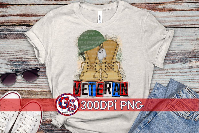 Veteran Military Boots PNG for Sublimation Sublimation Greedy Stitches 
