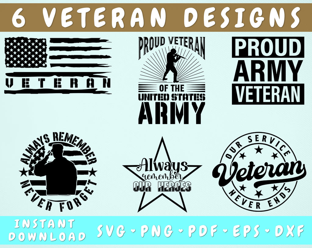 Veteran Svg Bundle, 6 Designs, Veteran's Day Svg, Veteran Shirt Svg 