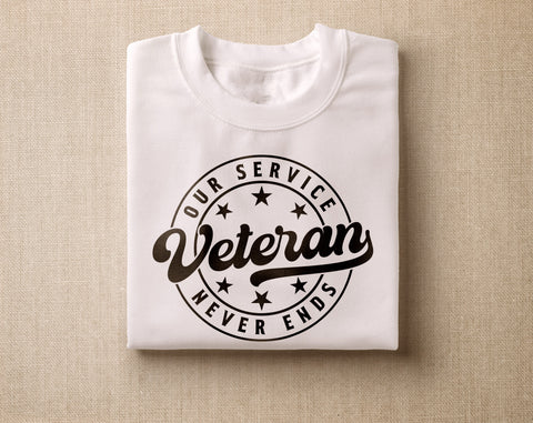 Veteran SVG Bundle, 6 Designs, Veteran's Day SVG, Veteran Shirt SVG, Veteran Quotes SVG, Proud Army Veteran SVG, Our Service Never Ends SVG SVG HappyDesignStudio 