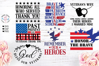 VETERAN'S DAY BUNDLE - USA Patriotic Cut File SVG Graphic House Design 