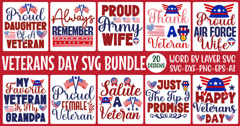 Veterans Day Bundle, Veterans Day Quote Design, USA Patriotic Cut File, Memorial Day SVG Bundle SVG Rafiqul20606 