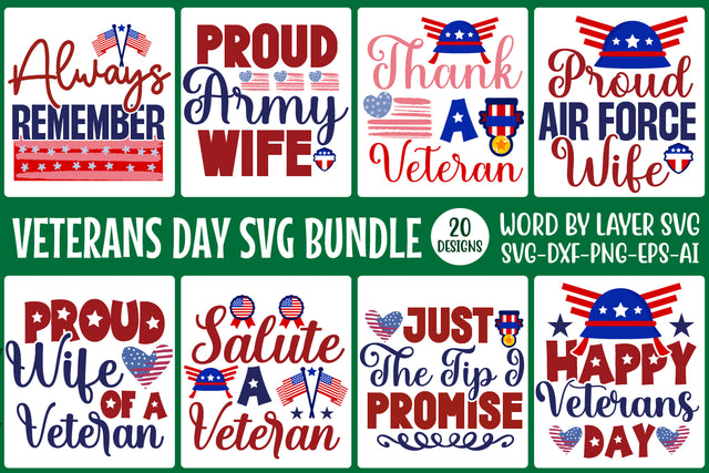 Veterans Day Bundle, Veterans Day Quote Design, USA Patriotic Cut File, Memorial Day SVG Bundle SVG Rafiqul20606 