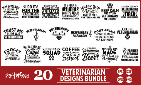 Veterinarian SVG Designs Bundle SVG PatternFeed8 