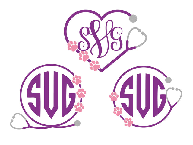 Veterinary Monograms SVG SVG Caffeinated SVGs 