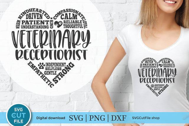Veterinary Receptionist svg, a Vet receptionist subway art heart SVG SVG Cut File 
