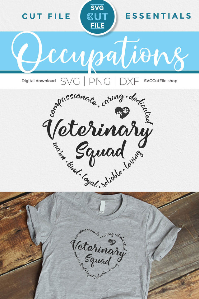Veterinary squad svg for Cricut or Silhouette SVG SVG Cut File 