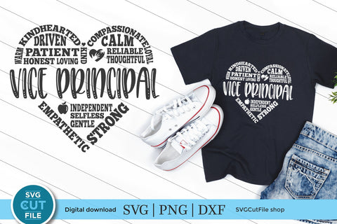 Vice principal svg, Assistant principal svg, heart svg, middle school, svg dxf png, high school staff gift idea, elementary svg, subway art SVG SVG Cut File 