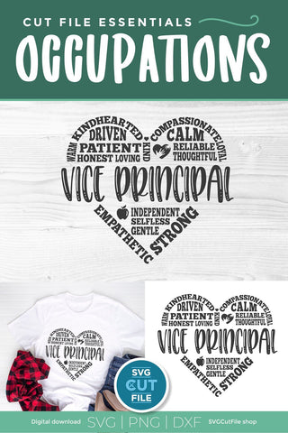 Vice principal svg, Assistant principal svg, heart svg, middle school, svg dxf png, high school staff gift idea, elementary svg, subway art SVG SVG Cut File 