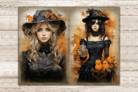 Victorian Autumn Junk Journal Pages | Fall Digital Art SVG GlamArtZhanna 