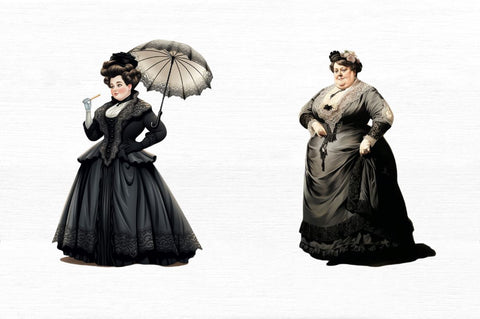Victorian Chubby Lady Clipart Sublimation Regulrcrative 