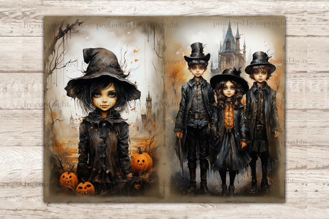 Victorian Halloween Junk Journal | Vintage Ephemera Pages SVG GlamArtZhanna 