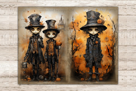 Victorian Halloween Junk Journal | Vintage Ephemera Pages SVG GlamArtZhanna 