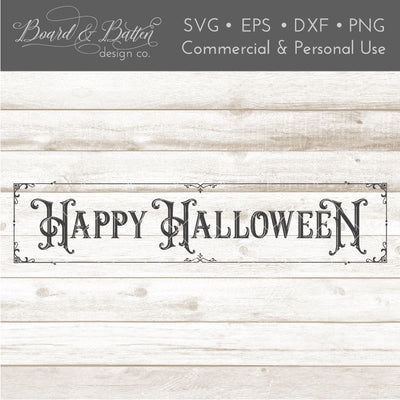 Victorian Happy Halloween SVG File SVG Board & Batten Design Co 