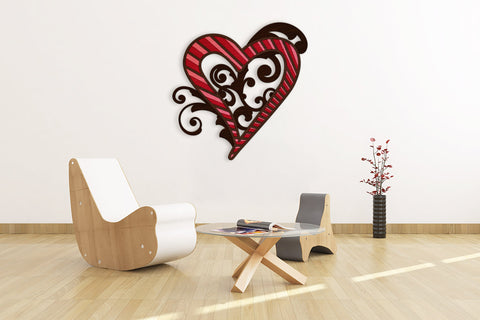 Victorian Heart layered art laser cut files SVG Angel on Empire 