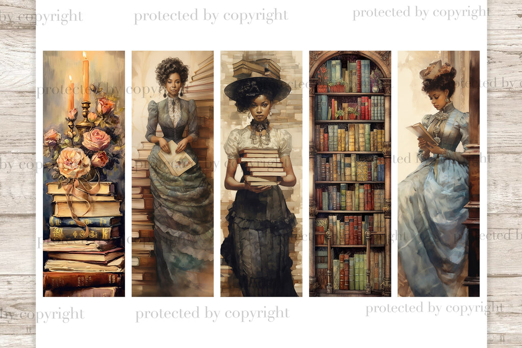 Victorian Library Bookmarks Bundle | Printable Bookmarks Set - So Fontsy