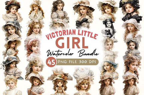 Victorian Little Girl Clipart Sublimation Regulrcrative 