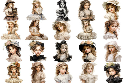 Victorian Little Girl Clipart Sublimation Regulrcrative 