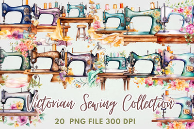 Victorian Sewing Collection Clipart Sublimation Regulrcrative 