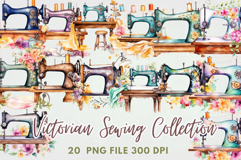 Victorian Sewing Collection Clipart Sublimation Regulrcrative 