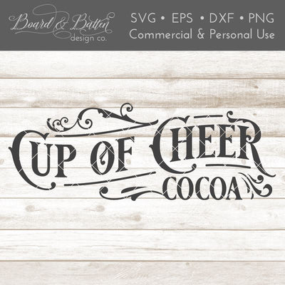 Victorian Style Cup Of Cheer SVG File SVG Board & Batten Design Co 