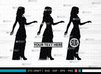 Victorian Woman Monogram, Victorian Woman Silhouette, Victorian Woman SVG, Victorian Lady Svg, Victorian Svg, SB00414 SVG ETC Craft 