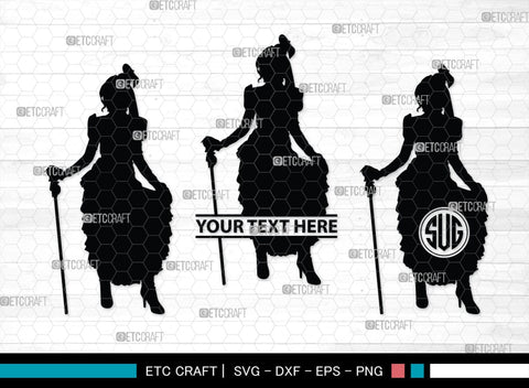 Victorian Woman Monogram, Victorian Woman Silhouette, Victorian Woman SVG, Victorian Lady Svg, Victorian Svg, SB00414 SVG ETC Craft 