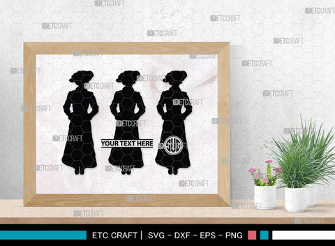 Victorian Woman Monogram, Victorian Woman Silhouette, Victorian Woman SVG, Victorian Lady Svg, Victorian Svg, SB00414 SVG ETC Craft 