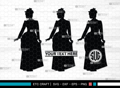 Victorian Woman Monogram, Victorian Woman Silhouette, Victorian Woman SVG, Victorian Lady Svg, Victorian Svg, SB00414 SVG ETC Craft 