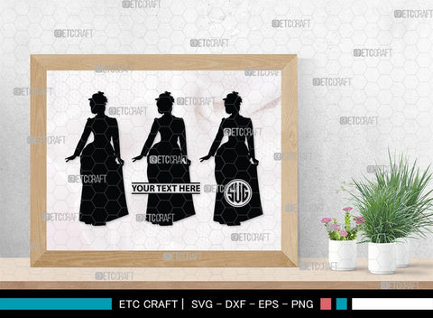 Victorian Woman Monogram, Victorian Woman Silhouette, Victorian Woman SVG, Victorian Lady Svg, Victorian Svg, SB00414 SVG ETC Craft 