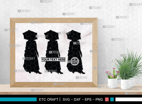 Victorian Woman Monogram, Victorian Woman Silhouette, Victorian Woman SVG, Victorian Lady Svg, Victorian Svg, SB00414 SVG ETC Craft 