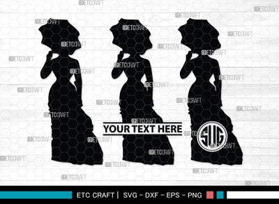 Victorian Woman Monogram, Victorian Woman Silhouette, Victorian Woman SVG, Victorian Lady Svg, Victorian Svg, SB00414 SVG ETC Craft 