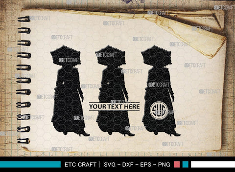 Victorian Woman Monogram, Victorian Woman Silhouette, Victorian Woman SVG, Victorian Lady Svg, Victorian Svg, SB00414 SVG ETC Craft 