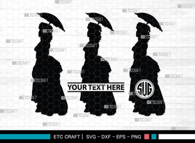 Victorian Woman Monogram, Victorian Woman Silhouette, Victorian Woman SVG, Victorian Lady Svg, Victorian Svg, SB00414 SVG ETC Craft 