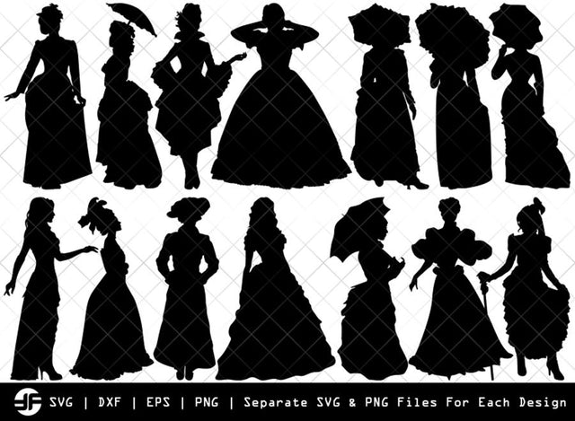 Victorian Woman SVG | Silhouette Bundle | SVG Cut File SVG ETC Craft 