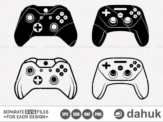Video Game Controllers svg, xbox controller svg, Cut file, for silhouette, svg, eps, dxf, png, clipart, cricut design space, vinyl cut files SVG dahukdesign 