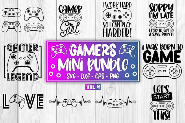 Video Game Mini SVG Bundle Gamer SVG Gaming SVG Vol 4 SVG Whistlepig Designs 