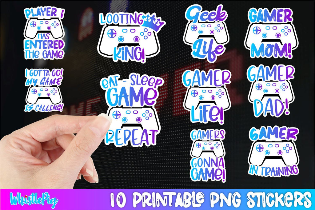 Video Game Printable Sticker Bundle Gamer Sticker Bundle Gaming Sticker ...