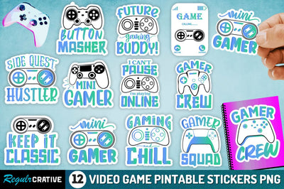Video Game Printable Sublimation Sticker Bundle Sublimation Regulrcrative 
