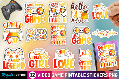 Video Game Printable Sublimation Stickers Bundle Sublimation Regulrcrative 